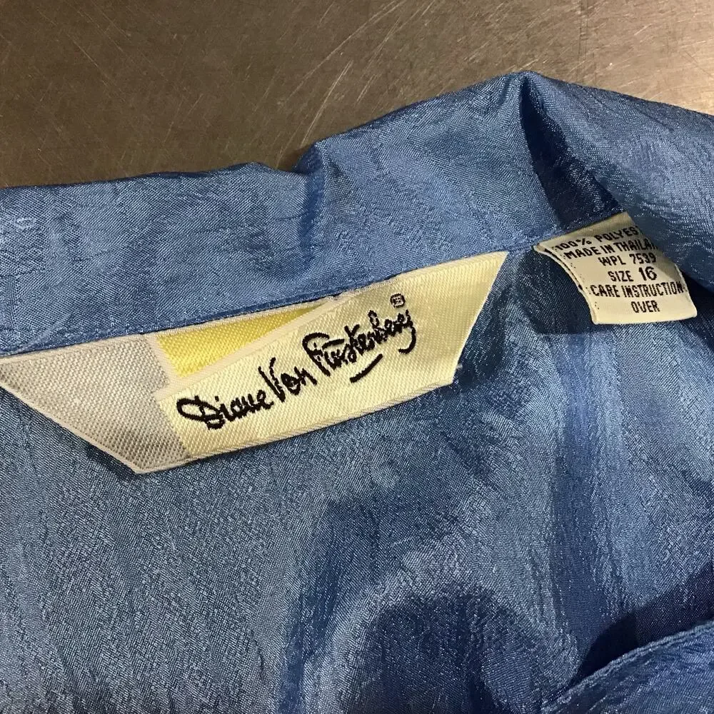 Vintage DVF | Blue Parachute Blouse Diane Von Fustenberg 16